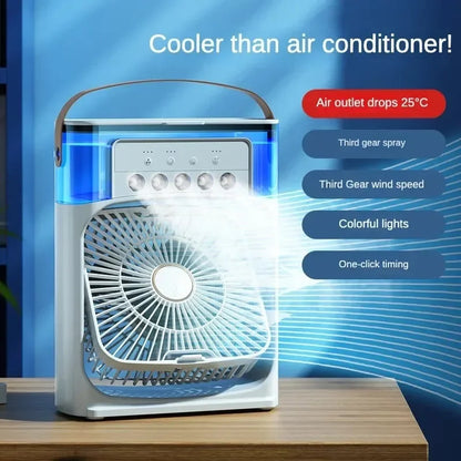 Compact 3-Speed Portable Air Cooler and Humidifier with Hydrocooling for Home and Office